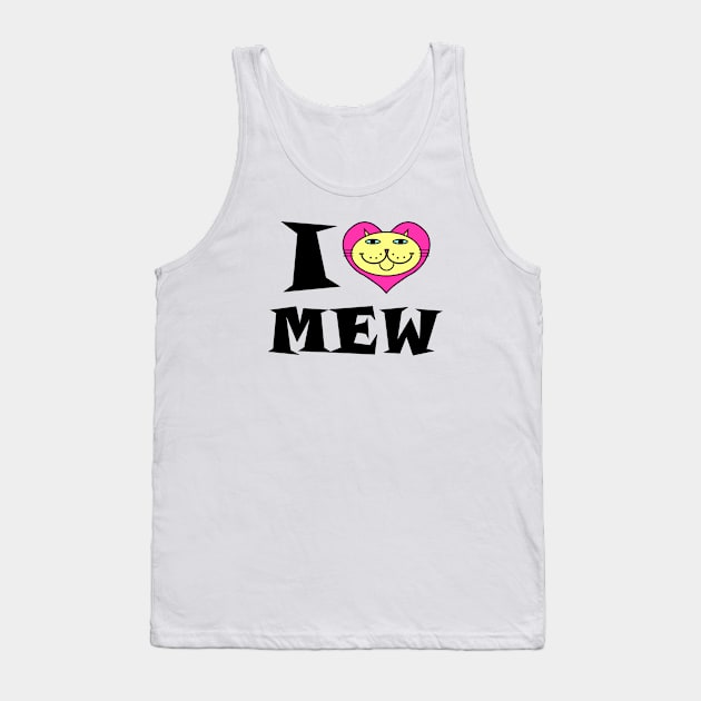 I HEART Cat - SUNNY YELLOW KITTY Tank Top by RawSunArt